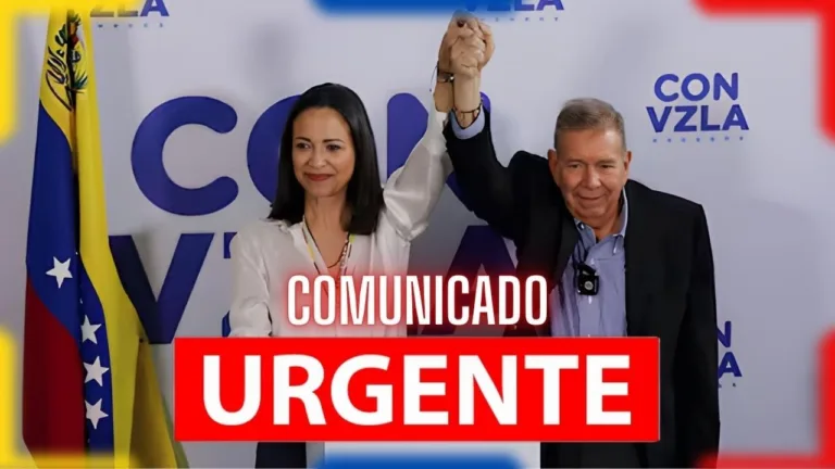 María Corina Machado e Edmundo González Urrutia contestam resultado das eleições na Venezuela, afirmando que possuem 73,20% das atas eleitorais