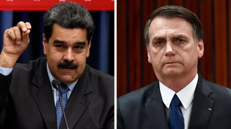 O presidente da Venezuela, Nicolás Maduro, e o ex-presidente Jair Bolsonaro. Foto: Reprodução