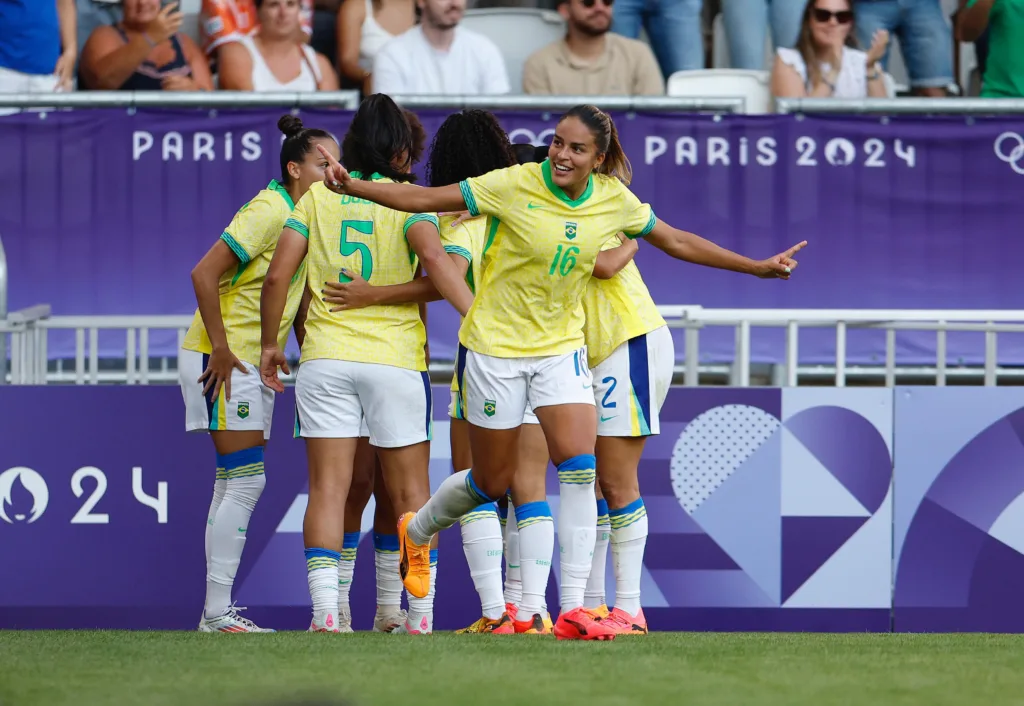 Gabi Nunes comemora gol pela Seleção Brasileira. Foto: Rafael Ribeiro/CBF
