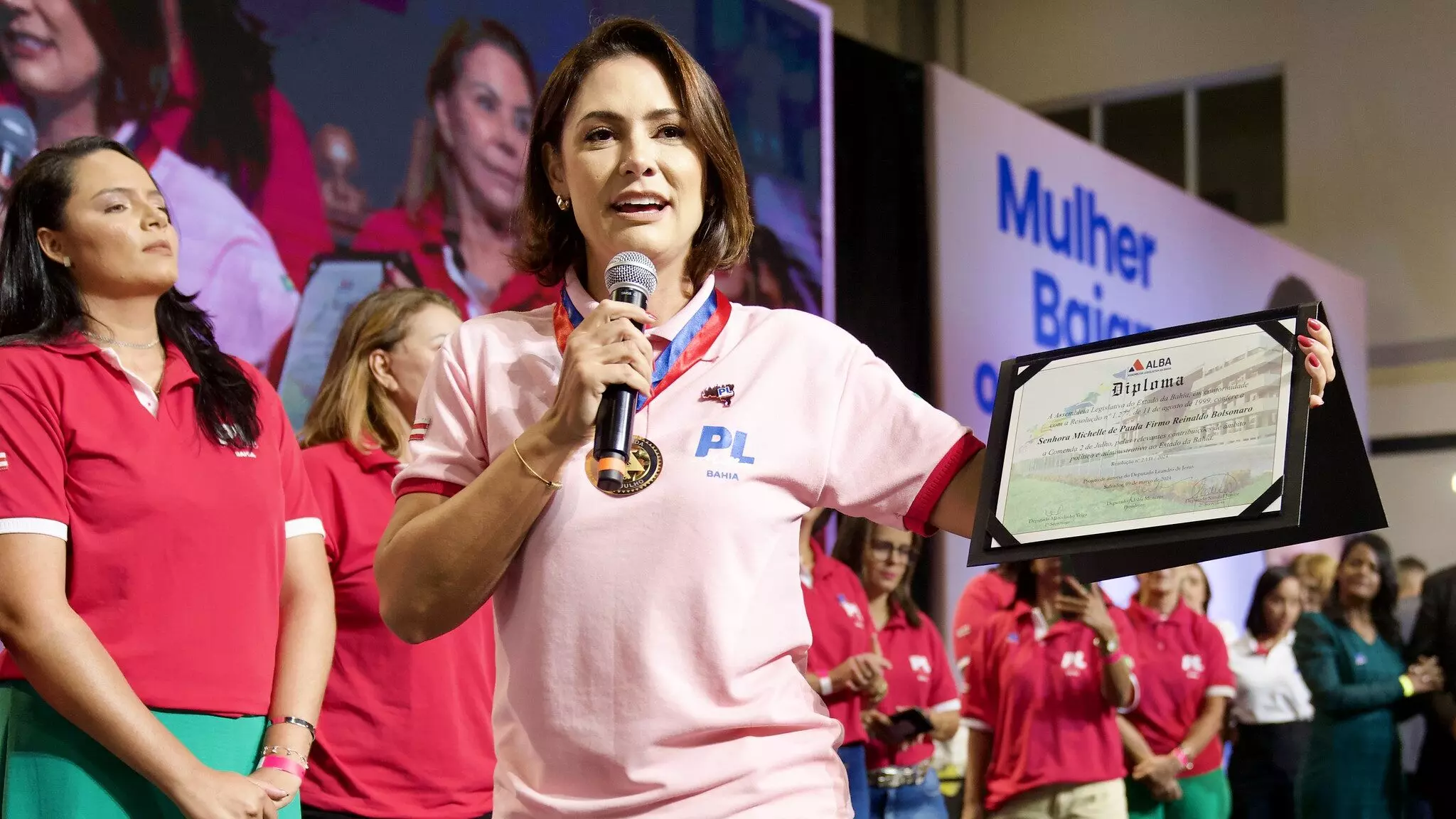 Michelle Bolsonaro (PL), esposa do ex-presidente Jair Bolsonaro (PL) – Divulgação/PL