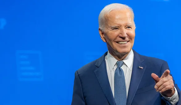 O presidente Joe Biden parte após discursar na Convenção da NAACP4, em Las Vegas, Nevada.