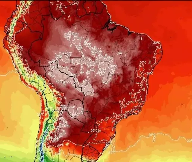 Ondas de calor no Brasil em 2024. Foto: Reprodução/Metsul
