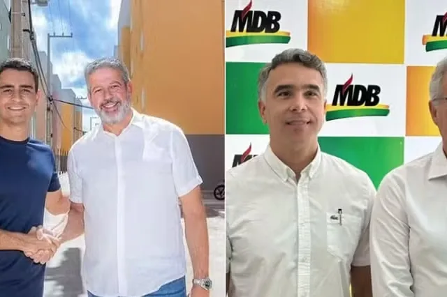 Prefeito JHC com Arthur Lira e Rafael Brito com Renan Calheiros — Foto: Reprodução/Instagram e Divulgação