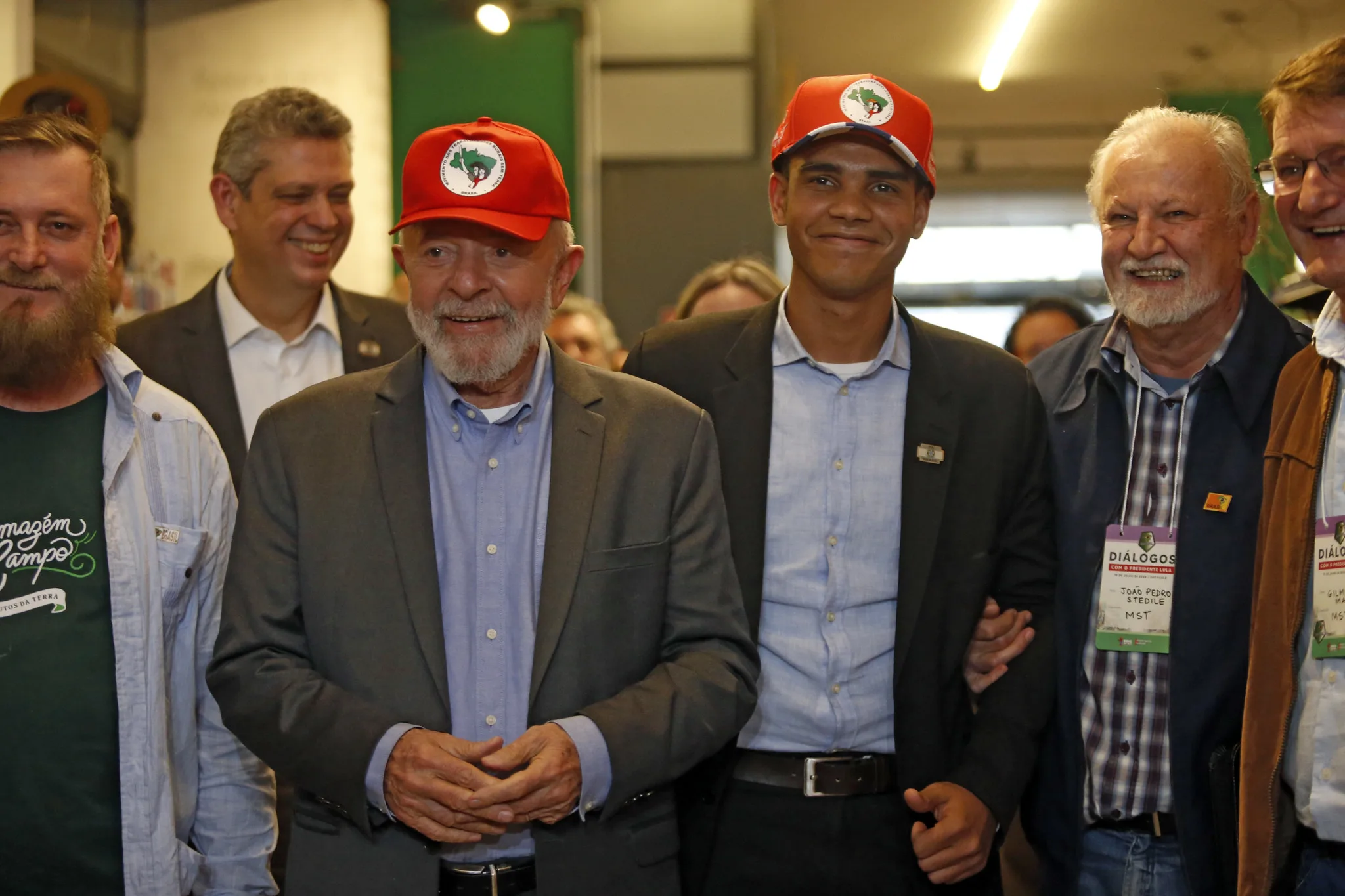 Presidente da República Luiz Inácio Lula da Silva participa do encontro com lideranças e movimentos Sociais, no Armazém do Campo. Foto: Paulo Pinto/Agência Brasil