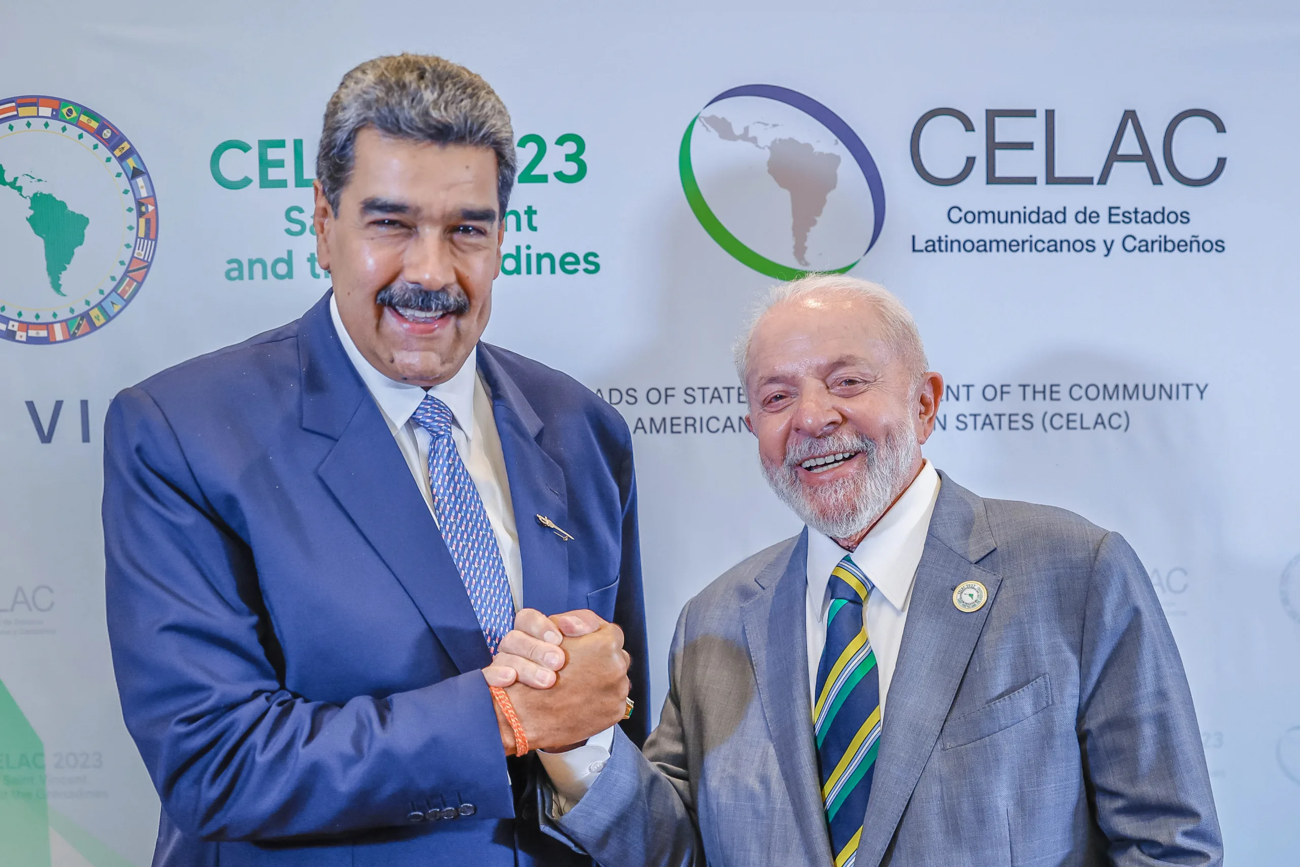 Presidente da República, Luiz Inácio Lula da Silva, durante reunião bilateral com o Presidente da República Bolivariana da Venezuela, Nicolás Maduro - Kingstown, São Vicente e Granadinas. Foto: Ricardo Stuckert / PR