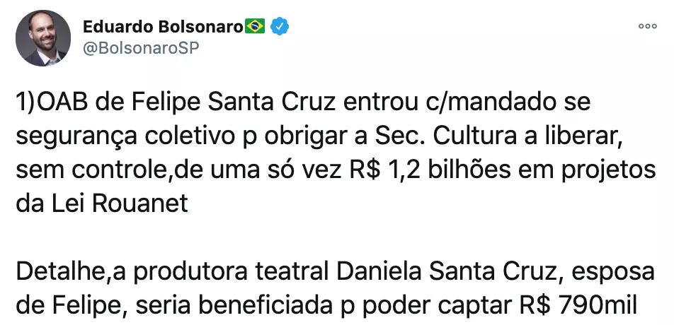 Eduardo Bolsonaro Mentindo