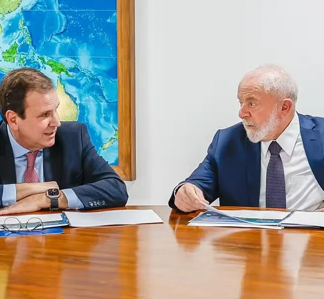 O prefeito do Rio, Eduardo Paes (PSD), durante audiência com o presidente Luiz Inácio Lula da Silva (PT) no Palácio do Planalto em junho de 2023 — Foto: Ricardo Stuckert/PR