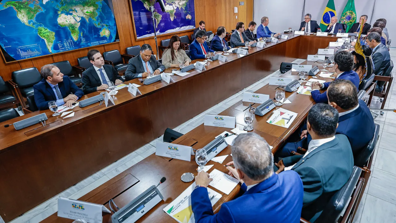 Líderes da base governista na Câmara durante reunião no Palácio do Planalto. Foto: Ricardo Stuckert/PR