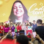 Festa: Natália Bonavides foi oficializada como candidata do PT à prefeitura de Natal (RN)