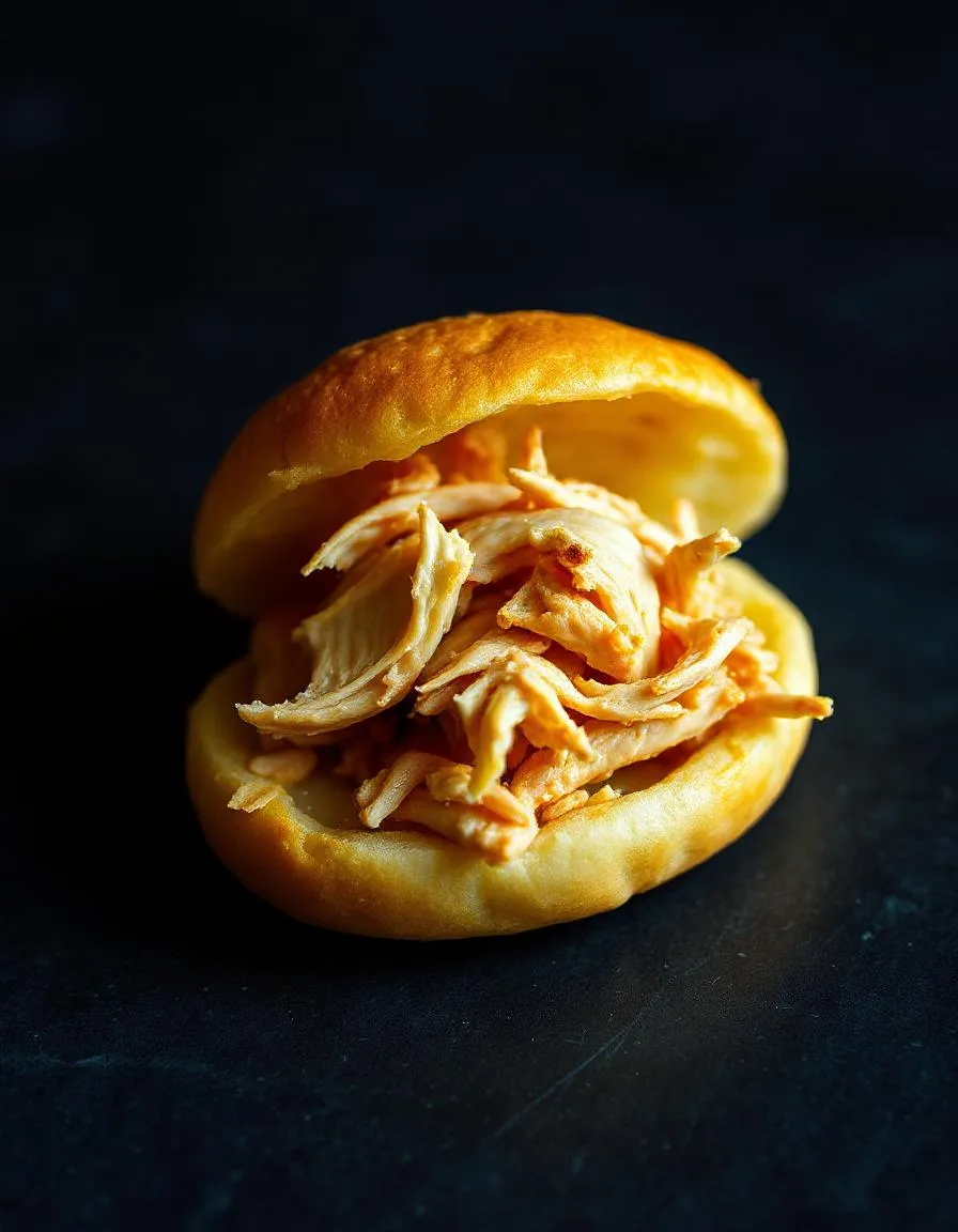 Pão de queijo com galeto desfiado