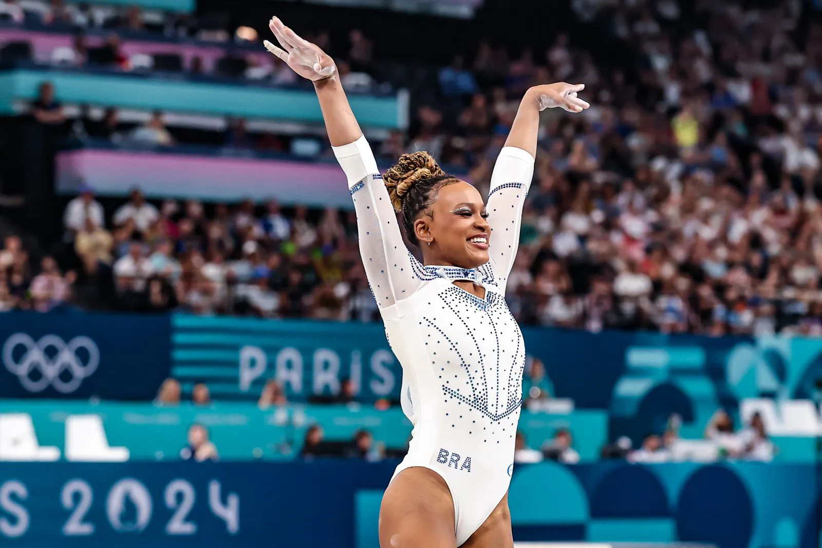 Ginasta Rebeca Andrade conquistou a prata na final do salto nos Jogos Olímpicos Paris 2024. FOTO: Wander Roberto/COB
