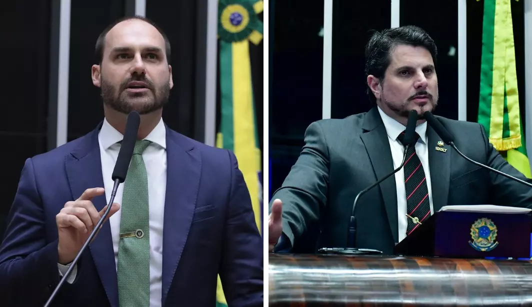 O deputado Eduardo Bolsonaro e o senador Marcos do Val – Foto: Reprodução