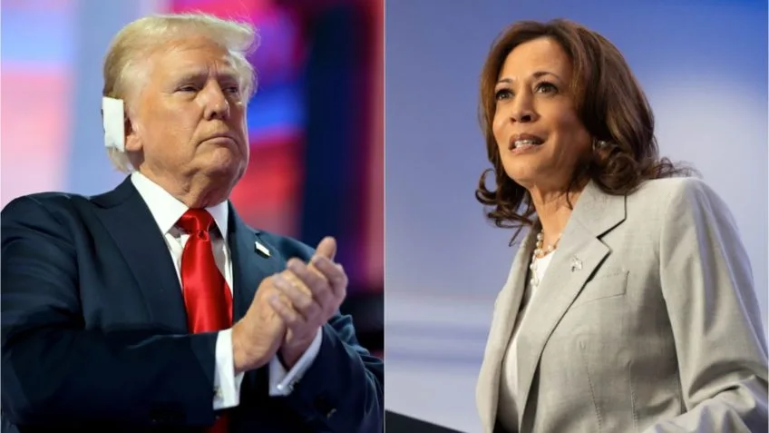 Donald Trump e Kamala Harris. Foto: reprodução