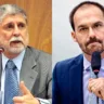 Celso Amorim e o deputado Eduardo Bolsonaro. Foto: reprodução