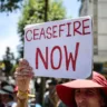 Protesto por cessar-fogo em Gaza, em Jerusalém ocupada, em 31 de maio de 2024 [Saeed Qaq/Anadolu via Getty Images]