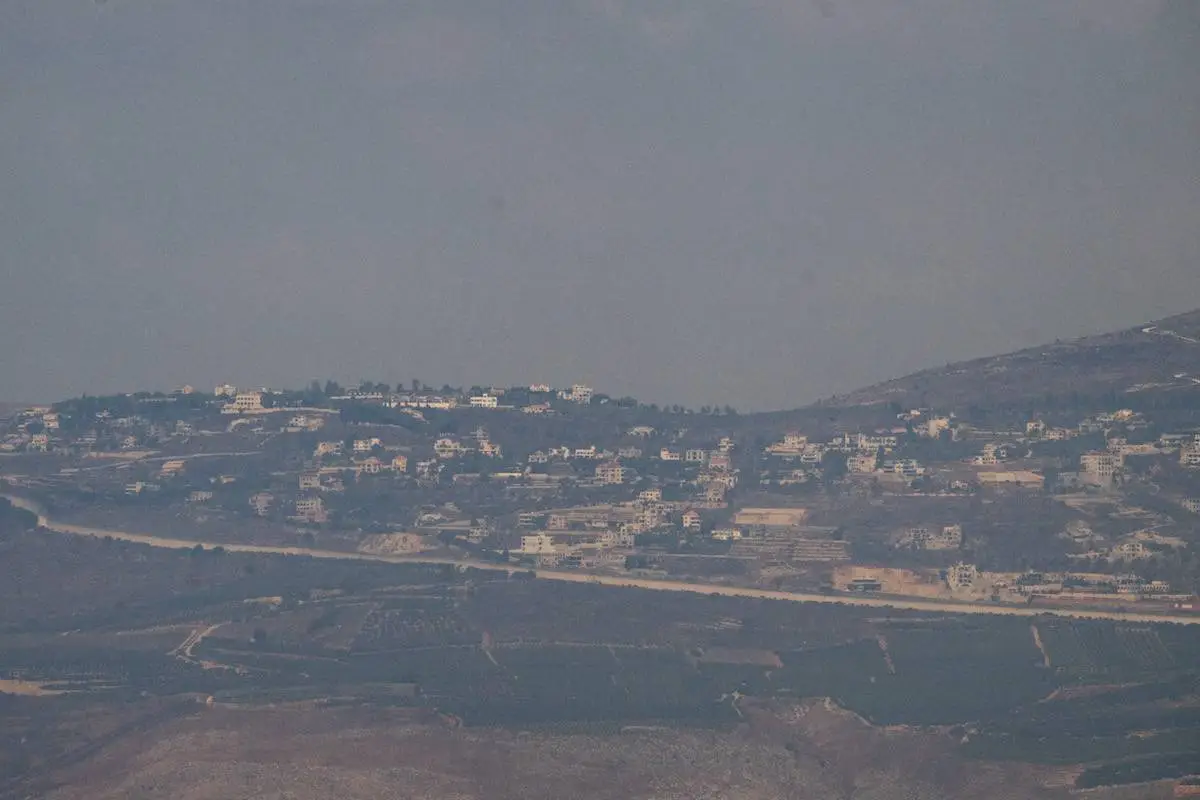 Uma vista aérea do distrito de Masada enquanto o exército israelense e o movimento Hezbollah continuam a trocar ataques na linha de fronteira nas Colinas de Golã, norte de Israel, em 02 de agosto de 2024 [Mostafa Alkharouf/ Agência Anadolu]