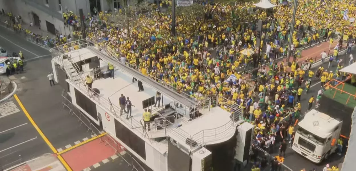 Ato bolsonarista na Avenida Paulista, São Paulo-SP, 7 de setembro de 2024 (Foto: Reprodução/TV Globo)