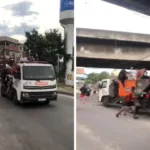 Caminhão da Comlurb é invadido no Complexo da Maré. Foto: Reprodução / redes sociais