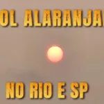 Sol Alaranjado no céu do Recreio dos Bandeirantes