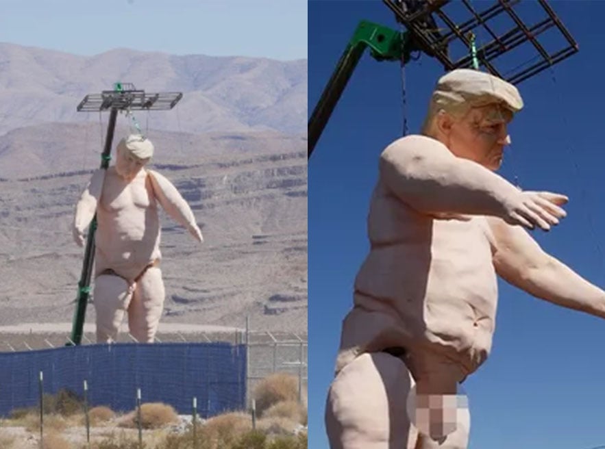 VÍDEO - Donald Trump pelado? Estátua gigante vai rodar os Estados Unidos | Diário Carioca