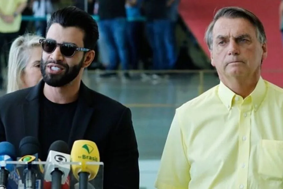 O cantor sertanejo Gusttavo Lima e o ex-presidente Jair Bolsonaro. Foto: Reprodução