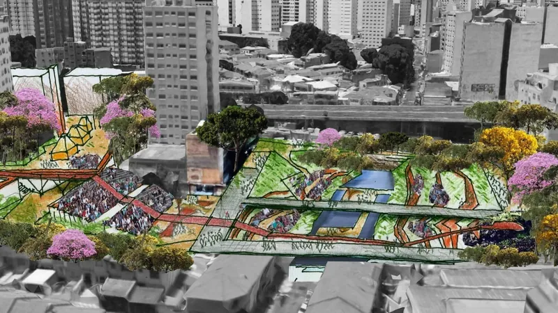 Projeto para criação do Parque Municipal do Bixiga, na Bela Vista, em São Paulo | Foto: Reprodução