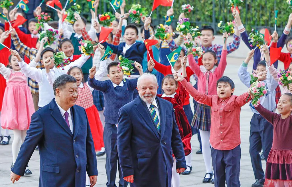 Pequim, China,14.04.2023 - Cerimônia de boas-vindas do presidente Xi Jinping ao presidente Luiz Inácio Lula da Silva e à primeira-dama, Janja Lula da Silva, no Grande Palácio do Povo, em Pequim. Foto: Ricardo Stuckert/PR