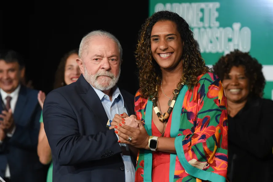 O presidente Lula e a ministra da Igualdade Racial, Anielle Franco. Foto: reprodução