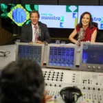 O ministro Fernando Haddad durante a conversa com radialistas de várias regiões do país no Bom Dia, Ministro. Foto: Fabio Rodrigues-Pozzebom/ Agência Brasil