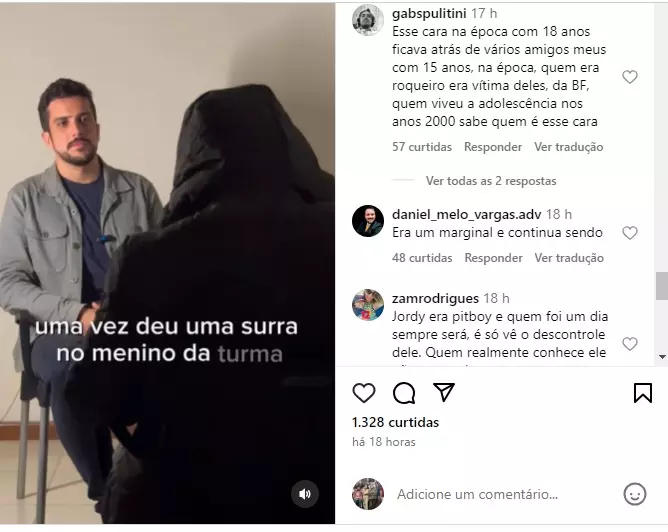 Em vídeo postado na internet, vítimas de Carlos Jordy relatam casos de violência e perseguição (crédito: reprodução)
