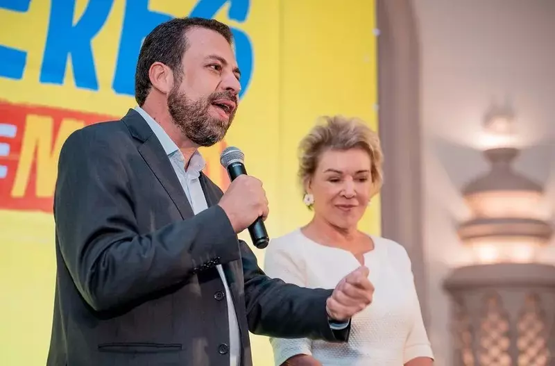 O candidato à prefeitura de São Paulo, Guilherme Boulos (PSOL) e sua vice, Marta – Foto: Reprodução