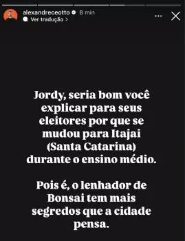 Alexandre Ceotto é mais um membro da Direita de Niterói que evoca o passado violento de Carlos Jordy (crédito: reprodução)
