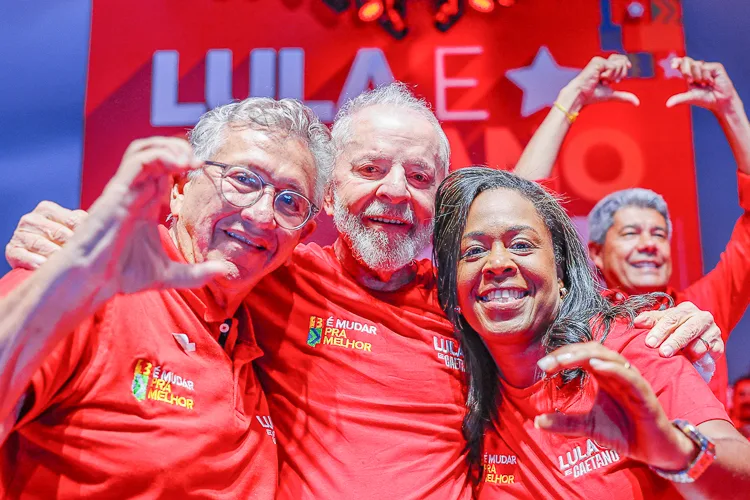 Caetano, Lula e Pastora Déa, candidata a vice-prefeita