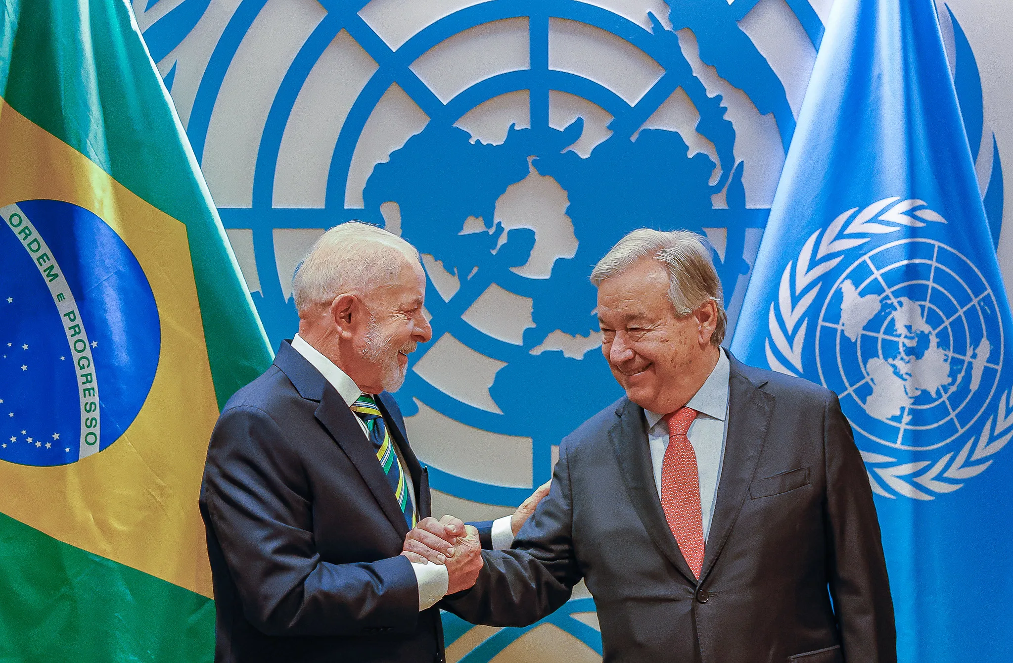 residente da República, Luiz Inácio Lula da Silva, durante encontro com o Secretário-Geral das Nações Unidas, António Guterres, na Sede das Nações Unidas (ONU). Nova York - Estados Unidos. Foto: Ricardo Stuckert / PR