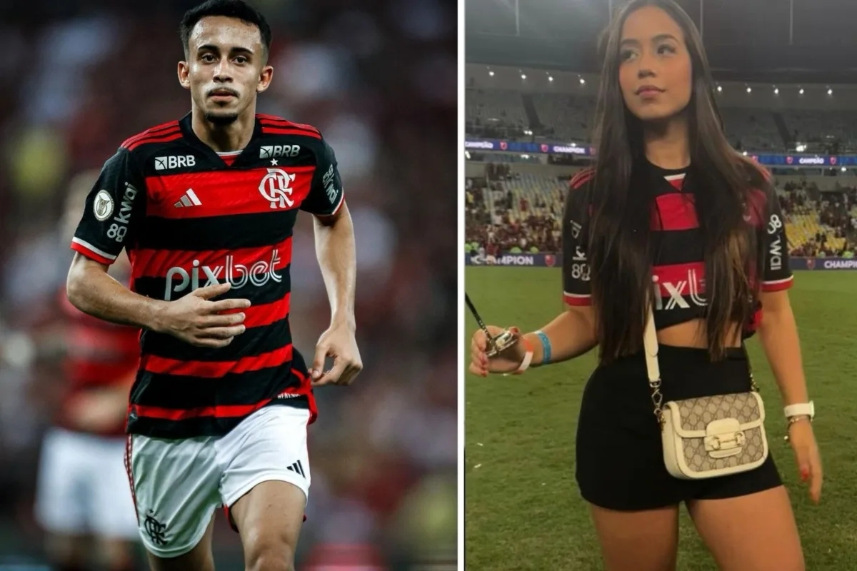 Matheus Gonçalves, do Flamengo, e a namorada, Duda Britto - Foto: Reprodução/ Instagram @oficialm10_