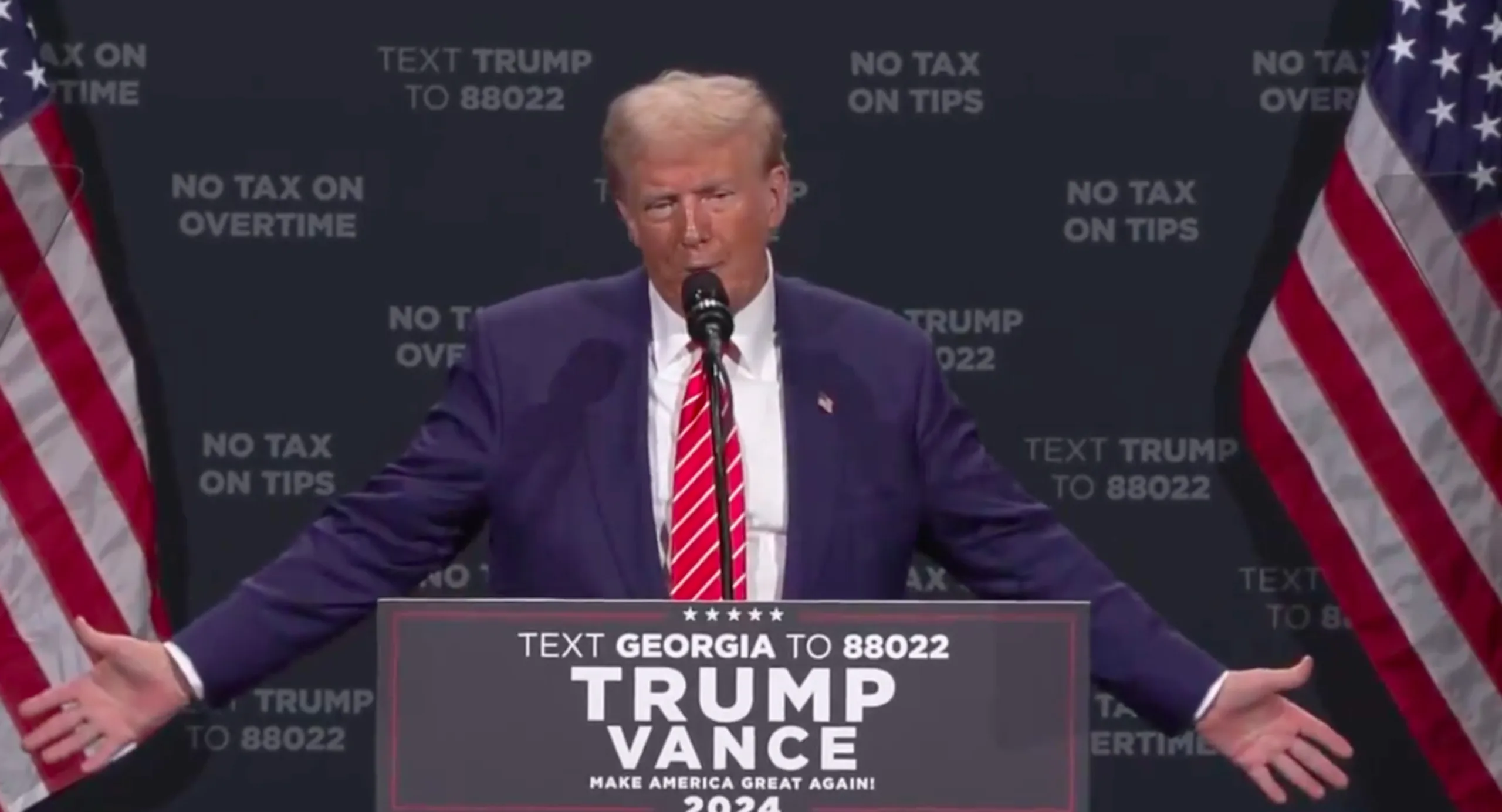 Georgia/EUA - 17/10/2024 - Donald Trump fez campanha no estado da Georgia. Foto: RS/ Fotos Públicas