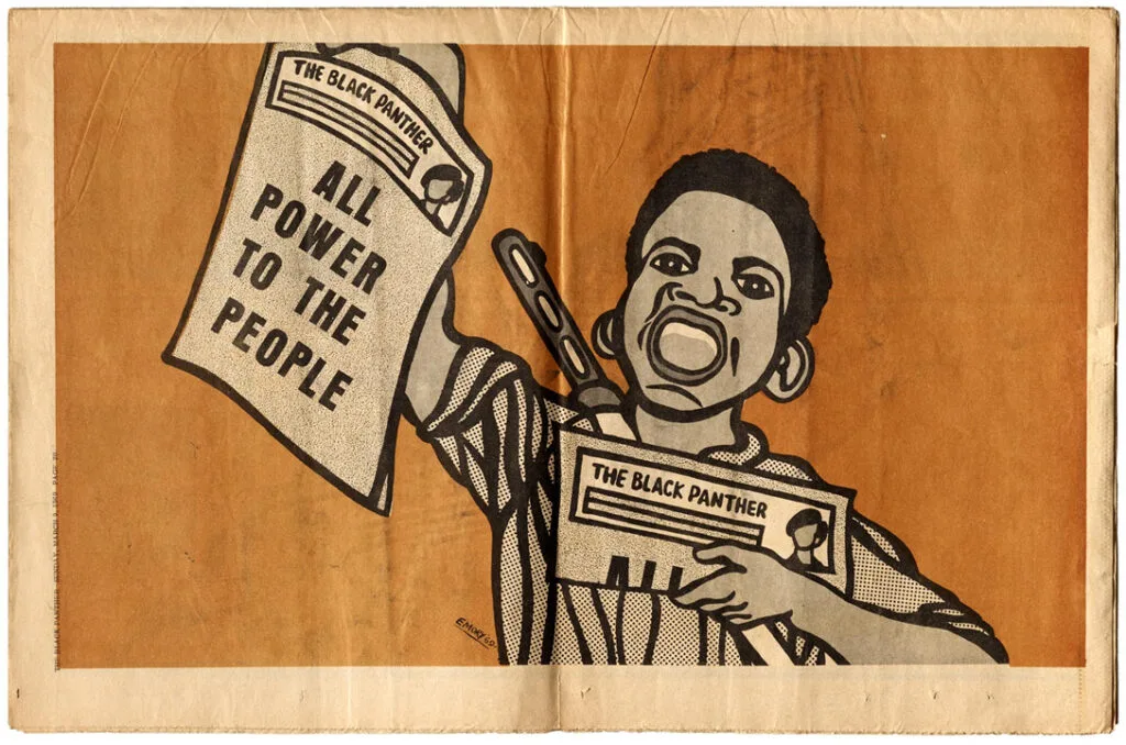 “Todo o poder para o povo” (All Power to the People), 1969, por Emory Douglas | Fonte: Arts, artists, artwork