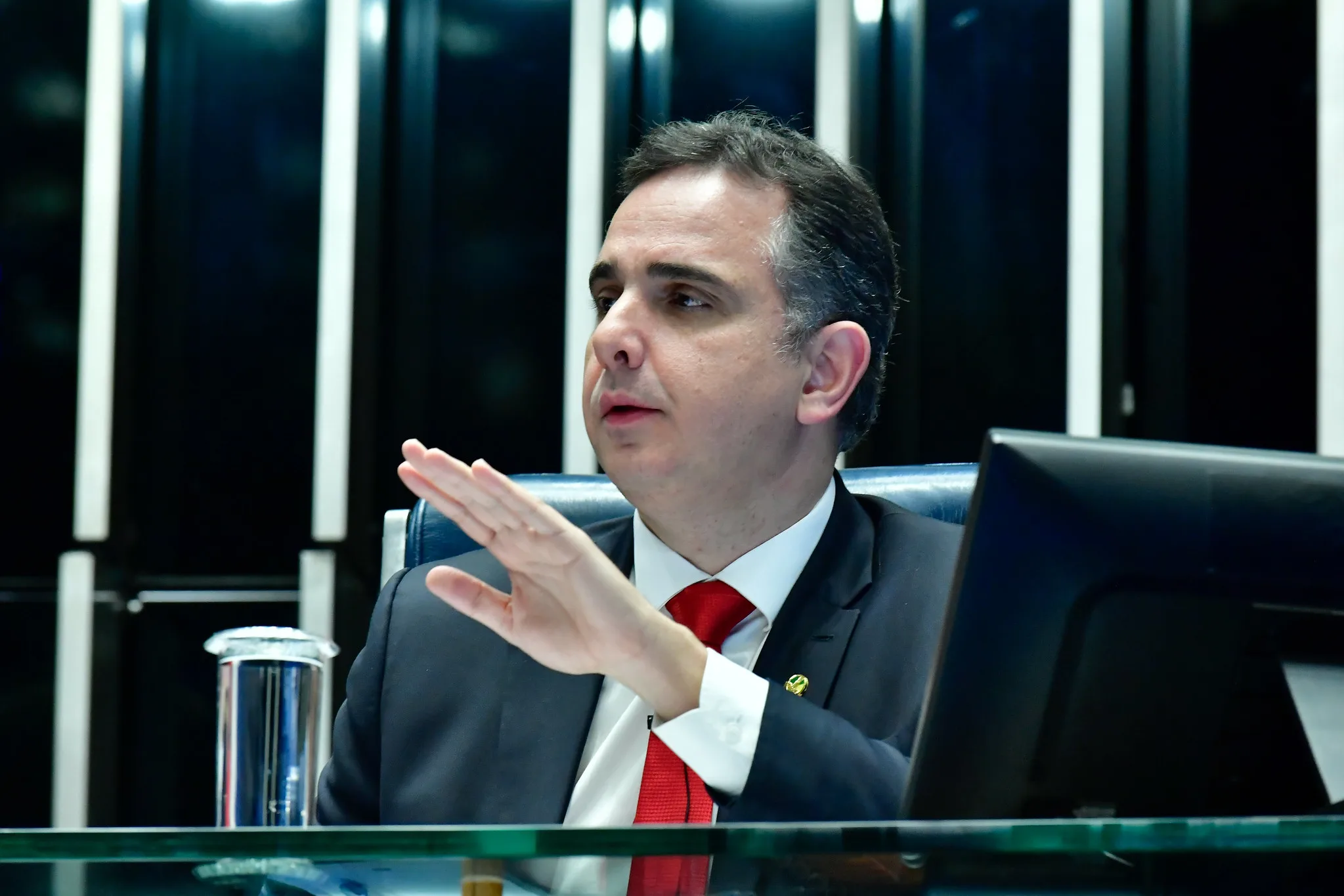 Rodrigo Pacheco declara apoio a Davi Alcolumbre para a sucessão da presidência do Senado.