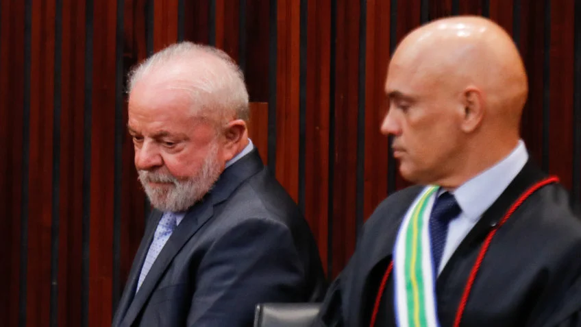 Lula e Alexandre de Moraes: plano incluía abordagem violenta, levantamento de nomes e rotina de agentes. Foto: reprodução