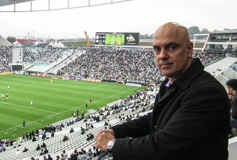 Alexandre de Moraes, ministro do STF, em um jogo do Corinthians. Foto: reprodução