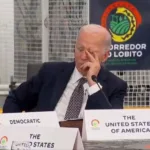 O presidente dos Estados Unidos, Joe Biden, dormiu durante encontro com líderes políticos em Angola. Foto: Reprodução