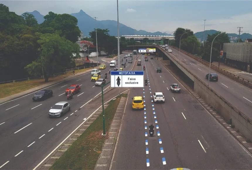 Começa a funcionar nesta segunda-feira (16/12) a segunda motofaixa da Cidade, agora na Zona Norte - Divulgação/ COR