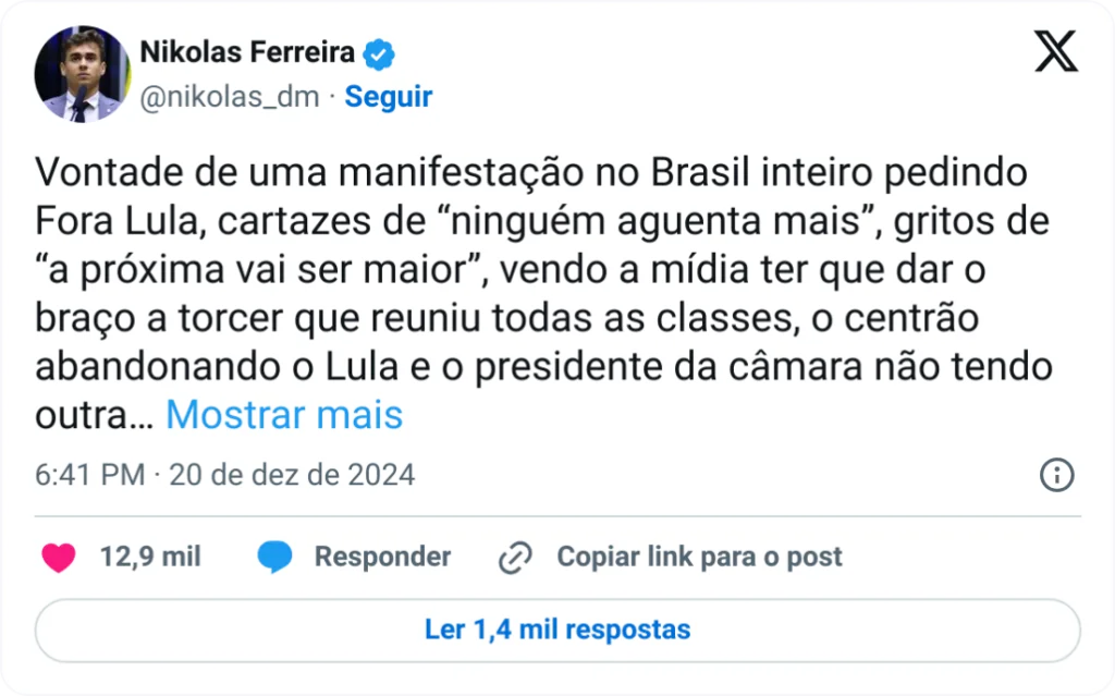 Nikolas Ferreira pede impeachment de Lula, enquanto o PIB brasileiro é revisado para 3,5% em 2024. Emprego e serviços impulsionam economia.

