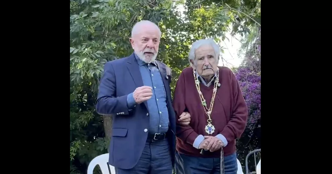 Lula e Pepe Mujica no Uruguai (Foto: Reprodução/X)