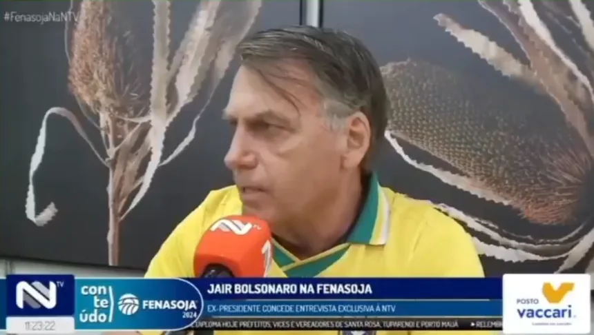 O ex-presidente Jair Bolsonaro (PL) em entrevista à NTV Noroeste, na última sexta-feira (6). Foto: reprodução