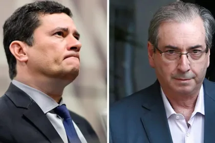 Sergio Moro e Eduardo Cunha: ex-deputado diz que ex-juiz era chefe de gangue. Foto: reprodução