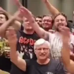 Cena do vídeo que mostra homens realizando saudação nazista em Catanduva