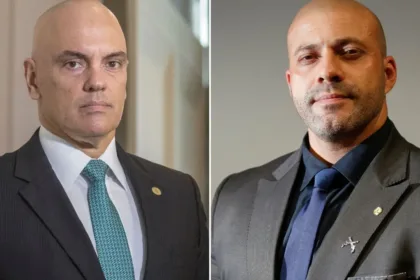 O ministro do Supremo Tribunal Federal (STF) Alexandre de Moraes e o ex-deputado federal Daniel Silveira. Foto: Reprodução