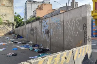 Muro na Cracolândia, em São Paulo