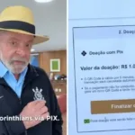 O presidente Lula doou R$ 1.013 ao Corinthians para desmentir fake news sobre taxação de transferências via Pix. Foto: Reprodução